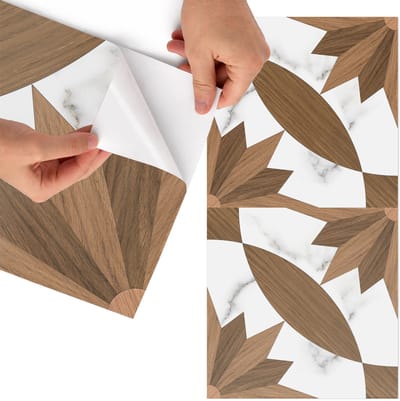 Tulup Meubelfolie - Hout en marmer Wrapfolie Keuken - 75x150 cm - Bruin Meubelfolie - Decoratiefolie Zelfklevend - Modern Meubelfolie - Meubelfolie Zelfklevend - Badkamer decoratie - Texturen