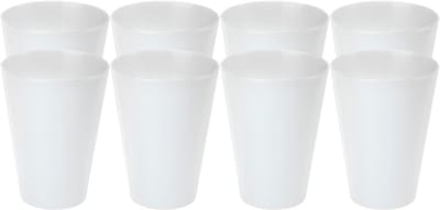 Juypal drinkbekers - 12x stuks - wit - onbreekbaar kunststof - 430 ml - herbruikbaar - BPA-vrij