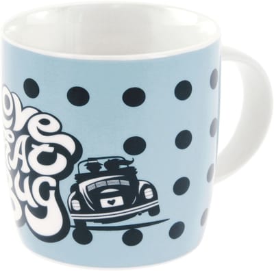 BRISA VW Collection - Volkswagen grote keramische koffie-thee-cappuccino-mok-beker-Haferl-mok voor in de keuken in Kever-design (370 ml)