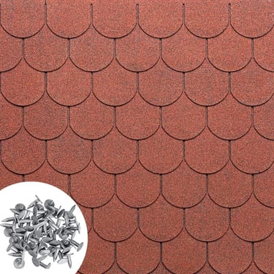 Canadese dakshingles - Bitumen dakpannen - Dakbedekking - Waterdicht en duurzaam - 232 m² - Eco Rond Rood