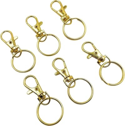 Draaibare Karabijn Haken - Sleutelhanger Haken - DIY Knutselen - 360 Graden Draaibaar - 100 Stuks - Goud Zilver