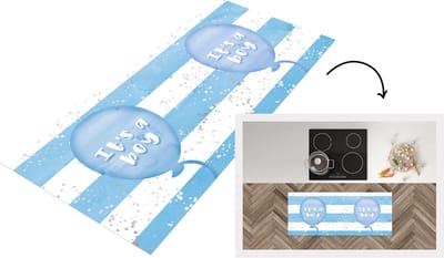 Keukenloper - Loper keuken - Jongen - Gender reveal - Ballon - It's a boy - Jongetje - Spreuken - 120x50 cm - Keukenloper vinyl