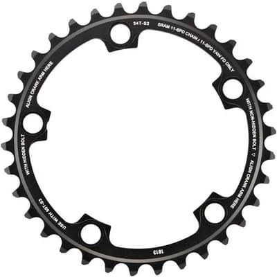 SRAM Road X-Glide Yaw Chainring Red/Force 110mm Bolt Circle, zwart Uitvoering 36T, for 52-36, 46-36 blast Black