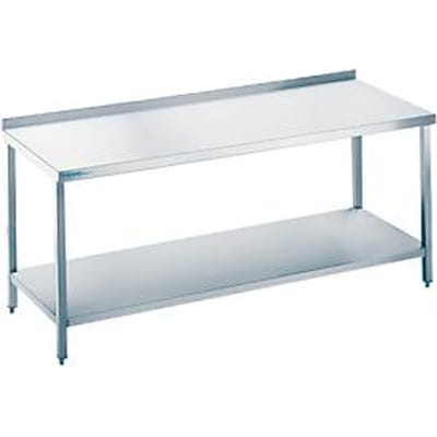 Werktafel van rvs met legbord, 850 x 700 x 1400 mm