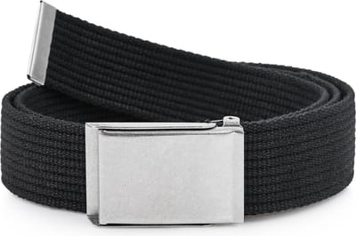 Ladeheid Herenriem - Riem - Broekriem - Verstelbaar - Katoen - LA-EL-P10 - Zwart-Zilver - 120 cm