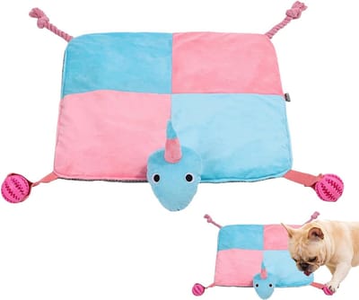 Hondenmat Snuffle Mat - Hondenspeelmat Graafmat - Honden Entertainment - Interactief Voedselspel - 47 x 47 cm - Roze Blauw