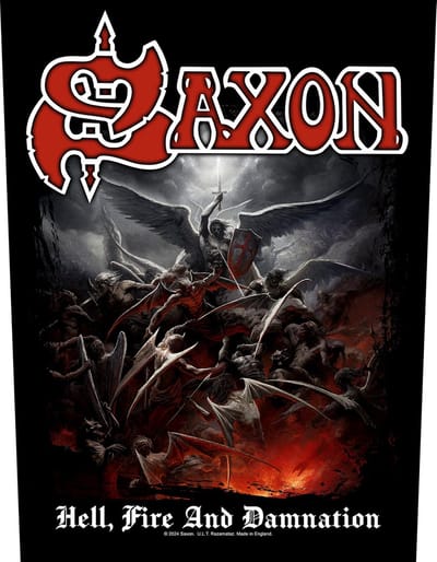 Saxon Hell, fire and damnation Unisex Embleem - meerkleurig - Standard