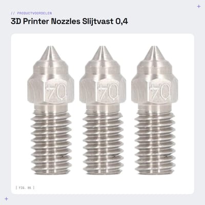 Dailygoods- Nozzle 0,4 mm - Set van 3 Stuks - Roestvrij Staal - Slijtvast - Geschikt voor Neptune 4/4Pro - Betere Thermische Geleidbaarheid - 3D Printer Mondstuk