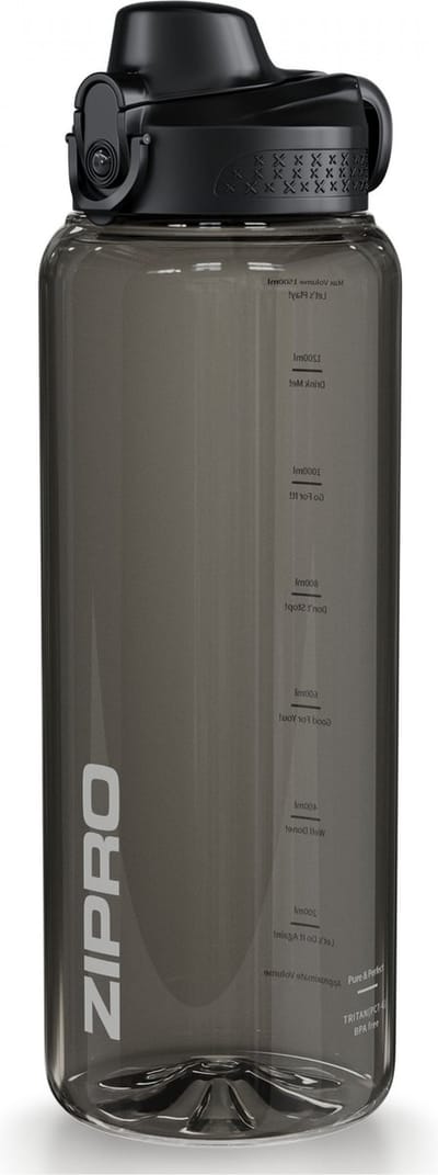 Zipro® Drinkfles 1500ml - Waterfles met Fruit Filter - BPA vrij - Tritan - Water Bottle - Tijdmarkeringen - Wandelen Yoga Sport School Werk - 100% strak - Comfortabele drinktuit - Opening met één druk op de knop