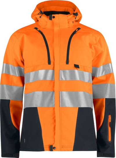 ProJob 6419 ONGEVOERDE SIGNALISATIESOFTSHELL EN ISO 20471 KLASSE 3 646419 - Oranje/Zwart - 4XL