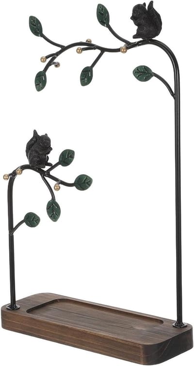 Metalen Sieradenboom - Sieradenhouder Organizer - Sieraden Opbergen - Boomvorm met Dienblad - 42 x 25.5 x 9.5 cm - Multicolor