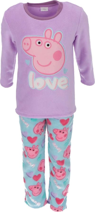 Peppa Pig Coral-Fleece Pyjama - Maat 98/104 - Paars - Kind