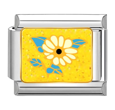 Quiges - Schakel - Bedel - 9mm - charms - Liefste bloempje - Geschikt voor - armband - Schakelarmband - italy bedels armband