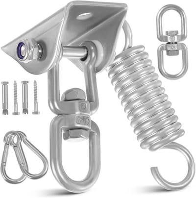 Schommelhangerset - Veranda Hanger - Buiten Spelen - Roestvrij Staal - 10x7x4 cm - Zilverkleurig