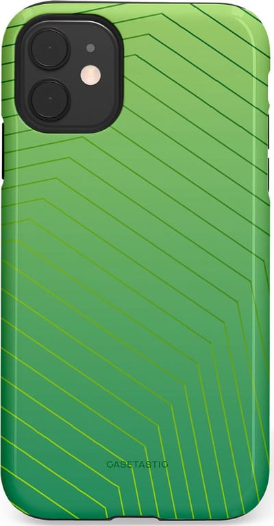 Casetastic Hoesje Geschikt voor Apple iPhone 11 - Stijlvolle Beschermende Duo-layer Case - Neon Groen Net