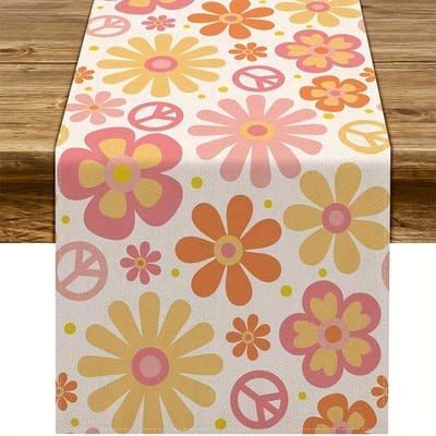 Drapeaux de table, Nappes, Motifs de mode. Convient pour les réunions de famille, les dîners, les cafés, les fêtes de Noël et les goûters cosy. 33x230cm beige