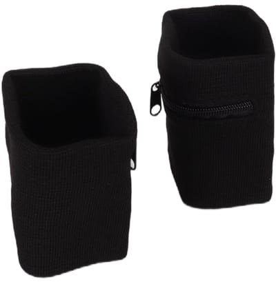 Dailygoods - 2 stuks polsbandjes met ritssluiting, sport- en basketbalpolsbandjes, hardloopzweetbandjes, polsverpakking, portemonnee met ritssluiting voor sleutels