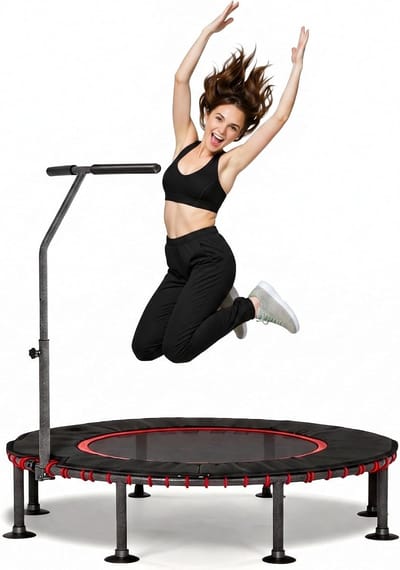 Fitness Trampoline - Rebounder Workout - Thuis Trainen - Stille Touwvering - 122 cm - Rood