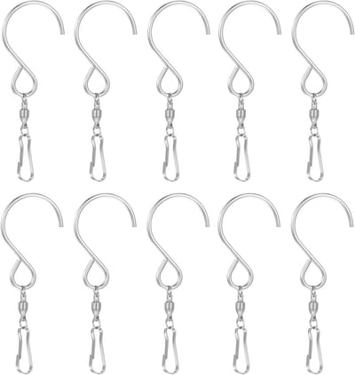 Draaibare haken clips - Set van 10 stuks voor wind spinner hangers, twisters, en vogelvoeders