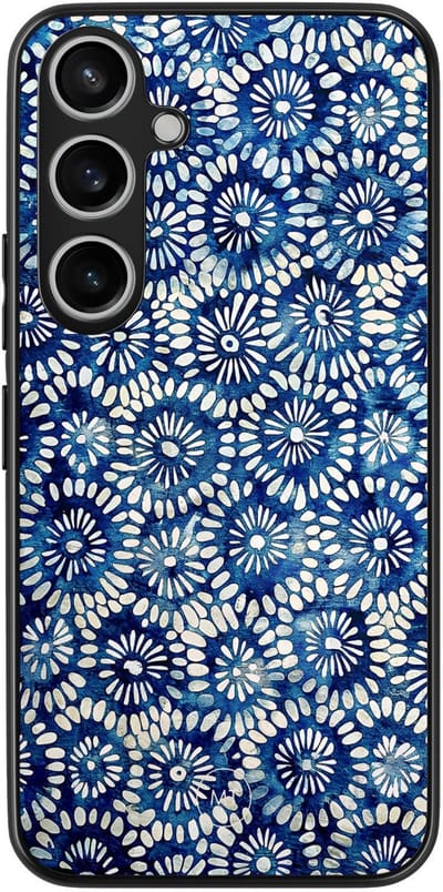 Hoesje geschikt voor Samsung Galaxy A15 - Azure daisies - TPU Hard Case Backcover - Blauw - Mooie Telefoonhoesjes