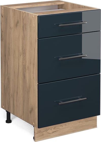 Vicco Fame-Line Keukenkasten – 50 cm zonder werkblad Donkerblauw hoogglans