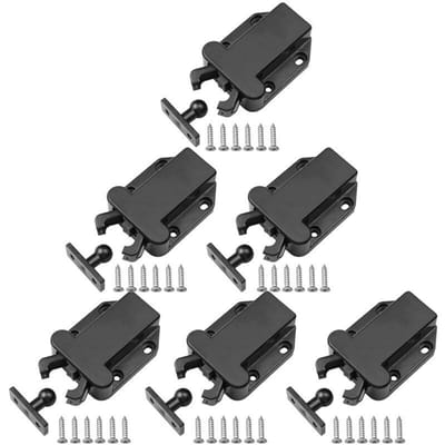 Kastdeursluiting - 6 Stuks - Drukknopsluiting - Automatische touch ontgrendeling - Deurdranger voor kastdeuren -Druksluiters met push-to-open functie - Veerbelast zelfvergrendelend mechanisme - Voor kasten, kledingkasten, lades en tv-meubels