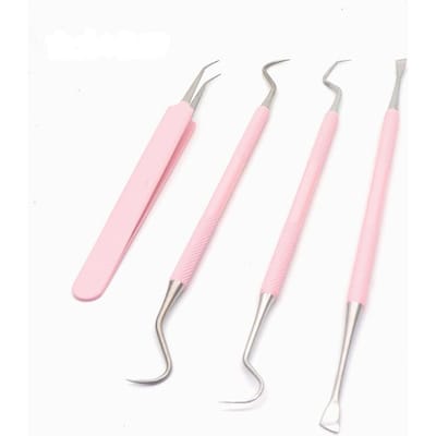 3 pièces Rose Acier Inoxydable Sonde Dentaire Miroir Buccal Pince à Épiler Têtes Doubles Explorateur d'Hygiène Outil de Dentiste