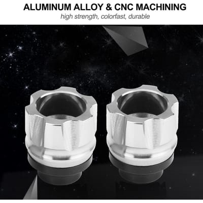 2 Stuks Universele Aluminiumlegering CNC Motorfiets Voorvork Anti-botsing Slider (Zilver) zilver