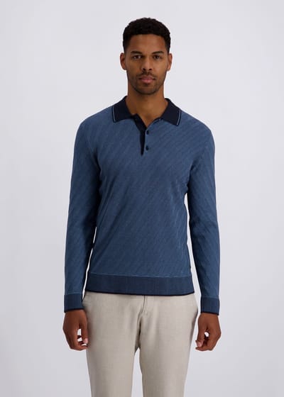 pierre cardin Langarm-polo met Modern Fit