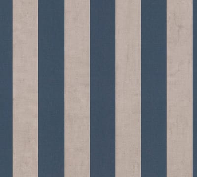 STREPEN BEHANG | Klassiek - Blauw Grijs Crème - A.S. Création Anna D'Andrea
