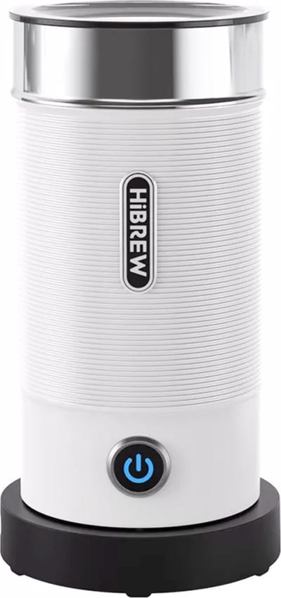 HiBREW M1A 450W melkopschuimer schuimmachine, chocolademixer koud / warm latte cappuccino, volautomatische melkverwarmer - wit