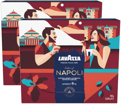 Lavazza Tales Of Napoli - Multipack - Gemalen Koffie - 1000g (2x2x250g)