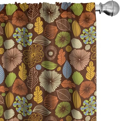 ABAKUHAUS Herfstgordijnen – 2x75x245 cm – Microvezel – Multicolor