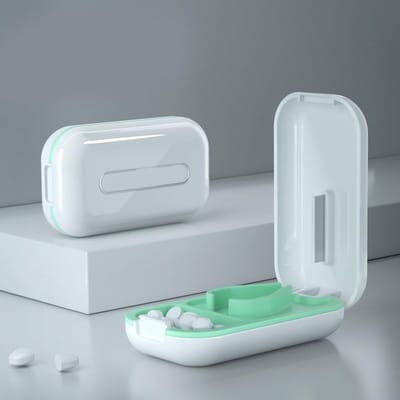 Allecto - Tabletsnijder - Medicijnsnijder - Compact en draagbaar - Mini formaat - Tabletten snijden - Ideaal voor thuisgebruik - Geschikt voor medi...