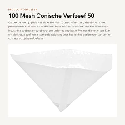Dailygoods- Verffilter 100 Mesh - Verfzeef - 50 Stuks - Lichtgewicht - Stevig Ontwerp - Diameter 13,6 cm