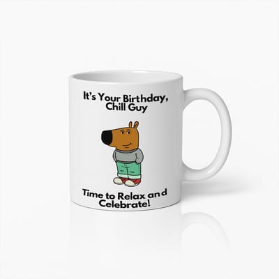 Grappige Chill Guy Verjaardagsmok – Coole Cartoon Cadeau voor Mannen – Ontspan & Vier Koffiemok