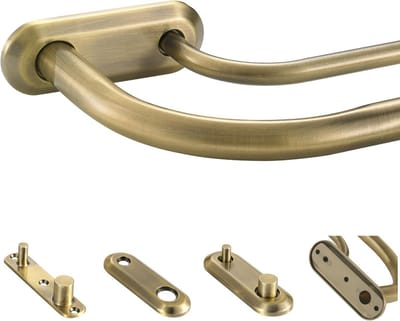 Verstelbare Dubbele Gordijnroede Antiek Brons 71-122 cm - Dubbele Overgordijnstang voor Verduistering