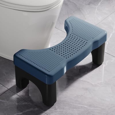 Toiletkruk - Opstap kruk - Gezonde stoelgang - Verbeterd antislip design - 17 cm hoogte - Blauw