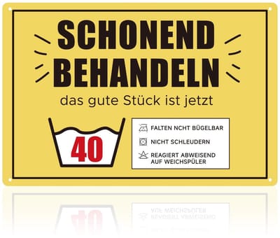 Dailygoods- Metalen Bord 30 x 20 cm - 60e Verjaardag Cadeau - Wanddecoratie - Feestdecoratie - Humoristisch - Handle met Zachtheid - Verjaardagsbord