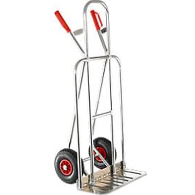 Aluminium steekwagen - B 570 x D 240 mm - luchtbanden - draagvermogen 200 kg - met extra brede schep
