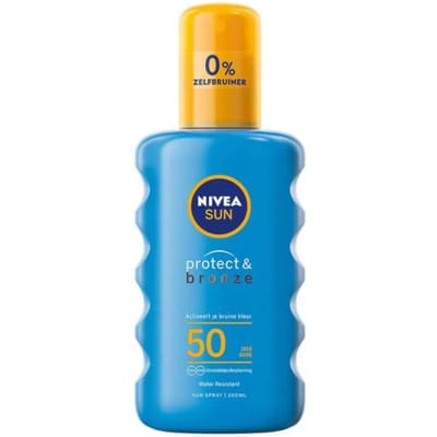 NIVEA SUN Protect & Bronze Zonnebrand Spray - SPF 50 - Zonnespray - Waterproof - Beschermt en stimuleert een bruine huid - Met pro-melanine extract -