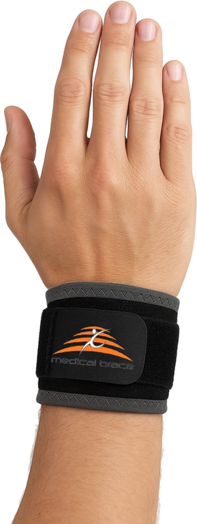 Medical Brace Polsversteviger - Wrist Wrap - Per Stuk - One Size - Zwart