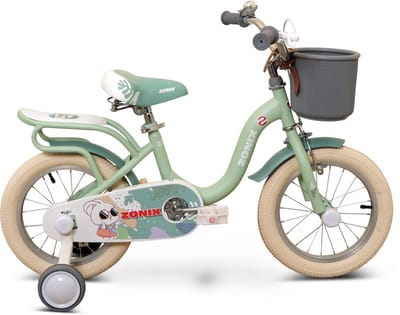 Zonix Meisjesfiets 14 Inch Pastelgroen Kinderfiets Met Zijwieltjes Voor Meisjes Van 3 Tm 5 Jaar Geschikt Voor Kledingmaat 98-108