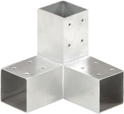 Paalverbinder - Hoekverbinder Balk - Constructie Bouwen - Y-vorm Ontwerp - 3 Balken 71mm - Zilver
