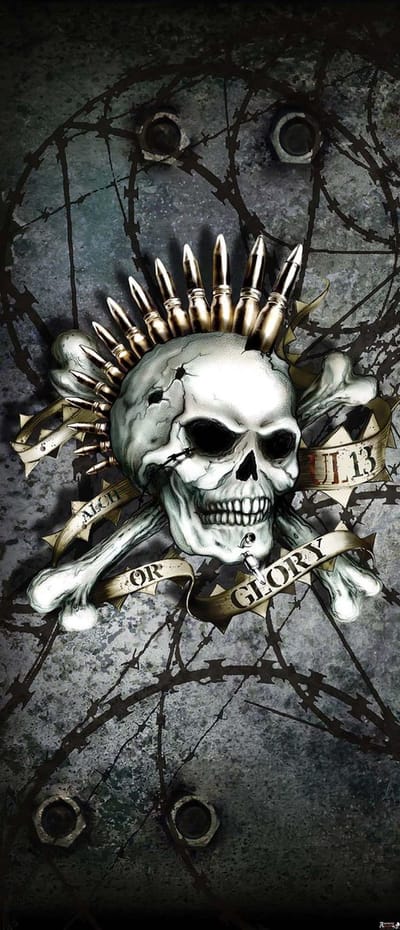 Fotobehang Alchemy Skull Ammunition | DEUR - 211cm x 90cm | 130g/m2 Vlies