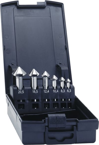 Exact 50212 Kegelverzinkboorset 5-delig 6.3 mm, 8.3 mm, 10.4 mm, 12.4 mm, 16.5 mm, 20.5 mm HSS Cilinderschacht 1 set(s)