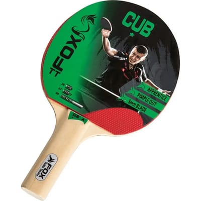 Fox Tt Tafeltennisbat Club 1 Star 23 Cm Hout/rubber Blank/rood