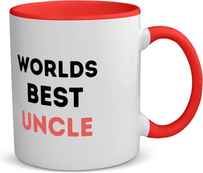 Akyol - worlds best uncle koffiemok - theemok - rood - Oom - de beste oom - verjaardagscadeau - verjaardag - cadeau - cadeautje voor oom - oom artikelen - kado - geschenk - gift - 350 ML inhoud