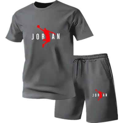 Zomer Mode Trendy Casual Sport Twee Delig Set Jeugd Mannen Korte Mouw T-shirt+Korte Broek Set 3XL
