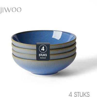 Pastabord set van 4 (Ø20cm / 980ml), Diep bord, Soepborden, Serviesset 4 persoons, Geschikt voor restaurants, hotels, banketten, familiefeesten, en picknicks, Magnetron-vaatwasserbestendig, Keramiek